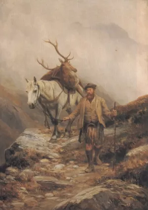 Deer Stalking by Charles Edward Johnson - Oil Painting Reproduction