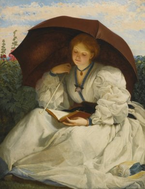 Reading On A Sunny Afternoon by Charles Edward Perugini Oil Painting