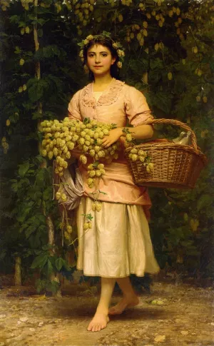 The Hop Picker by Charles Edward Perugini - Oil Painting Reproduction