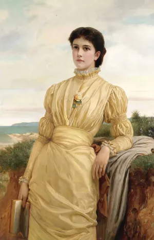 The Lady In The Yellow Dress Oil painting by Charles Edward Perugini