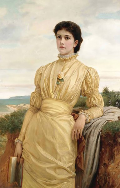 The Lady In The Yellow Dress by Charles Edward Perugini - Hand-Painted Oil Painting Reproduction