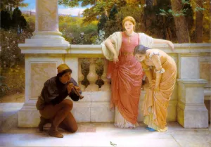 The Lizard Charmer by Charles Edward Perugini - Oil Painting Reproduction
