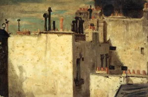 Toits de Paris Oil painting by Charles-Emile Cuisin