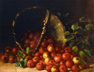 Apples in an Overturned Basket Oil painting by Charles Ethan Porter