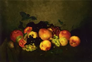 Fruit: Apples, Grapes, Peaches and Pears by Charles Ethan Porter - Oil Painting Reproduction