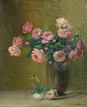 Pink Roses On A Table by Charles Ethan Porter Oil Painting