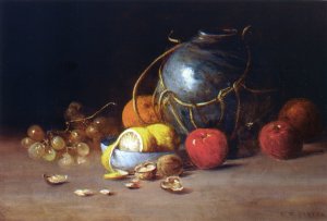 Still Life with Ginger Jar, Fruit and Nuts Oil painting by Charles Ethan Porter