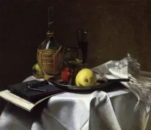 Still Life with Pears and Cask by Charles Ethan Porter - Oil Painting Reproduction