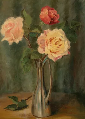 Still Life with Roses by Charles Ethan Porter Oil Painting