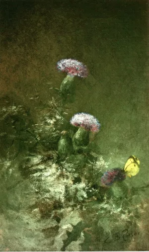 Thistles with Butterfly by Charles Ethan Porter Oil Painting