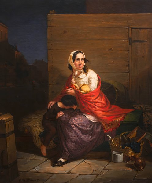 Burnt Out  by Charles F. Blauvelt - Hand-Painted Oil Painting Reproduction