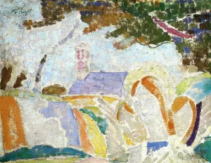 Mystical Trilogie - Breton Landscape painting by Charles Filiger