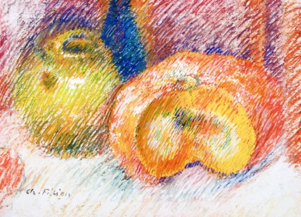 Main Product Photo of Still Life with Pot and Pumpkin Painting by Charles Filiger