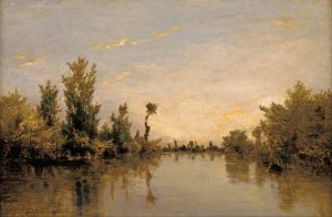 Banks of the Seine Oil painting by Charles Francois Daubigny