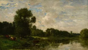 Bords de l'Oise by Charles Francois Daubigny Oil Painting