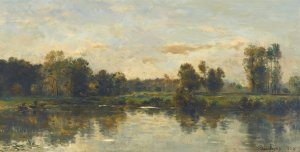 Bords Du Fleuve Oil painting by Charles Francois Daubigny