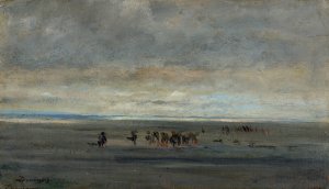 Clam Diggers by Charles Francois Daubigny Oil Painting