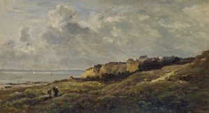 Coastal Landscape in Normandy by Charles Francois Daubigny Oil Painting