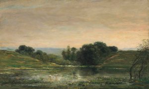 Etang De Gillieu, Dauphine; Solitude by Charles Francois Daubigny Oil Painting