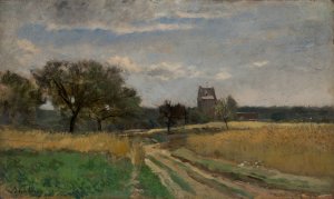 Landscape along a Country Road by Charles Francois Daubigny Oil Painting