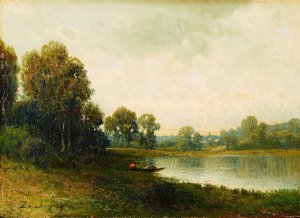 Landscape by Charles Francois Daubigny Oil Painting