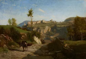 Landscape near Cremieu Oil painting by Charles Francois Daubigny