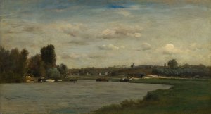 Landscape on a River Oil painting by Charles Francois Daubigny