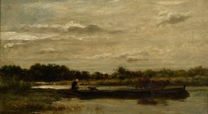 Le bac by Charles Francois Daubigny Oil Painting