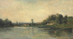 Les Bords De L'oise by Charles Francois Daubigny Oil Painting