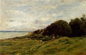 Les Graves Pres De Villerville Oil painting by Charles-Francois Daubigny