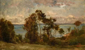 Les Hauts de Villerville Titre inscrit a l'inventaire Paysage Oil painting by Charles Francois Daubigny