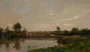 Les Sablieres pres de Valmondois Oil painting by Charles Francois Daubigny
