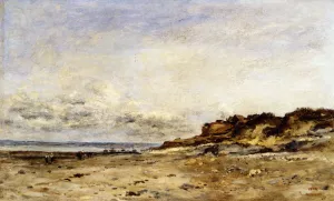 Low Tide At Villerville Oil painting by Charles-Francois Daubigny