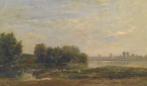 On the Oise by Charles Francois Daubigny Oil Painting