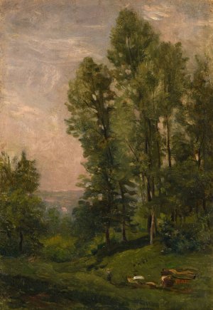 Paysage Stade de creation etude by Charles Francois Daubigny Oil Painting