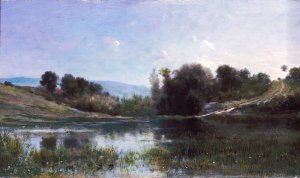 Pond at Gylieu by Charles Francois Daubigny Oil Painting