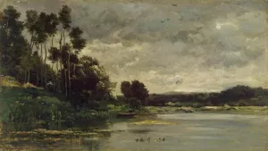 River Bank Oil painting by Charles-Francois Daubigny