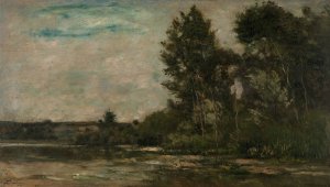Scene de riviere by Charles Francois Daubigny Oil Painting