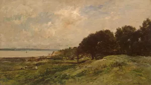 Seashore at Villerville Oil painting by Charles-Francois Daubigny