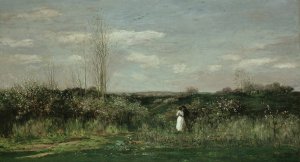 Spring Landscape Oil painting by Charles Francois Daubigny