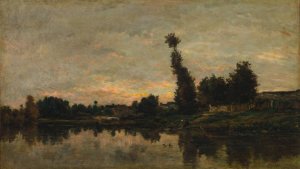 Sunset on the River Oise by Charles Francois Daubigny Oil Painting