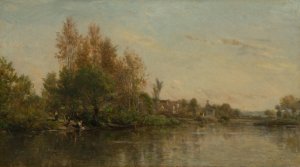 The Banks of the Oise by Charles Francois Daubigny Oil Painting
