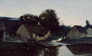 The Hamlet of Optevoz by Charles Francois Daubigny Oil Painting