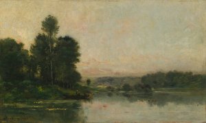 The Hillsides of Mery-sur-Oise, Opposite Auvers Oil painting by Charles Francois Daubigny