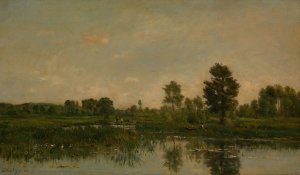 The Marsh Oil painting by Charles Francois Daubigny