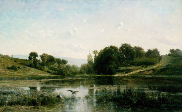 The Ponds of Gylieu  by Charles Francois Daubigny - Hand-Painted Oil Painting Reproduction