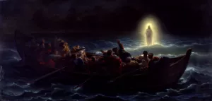 Le Christ Marchant Sur la Mer by Charles Francois Jalabert Oil Painting
