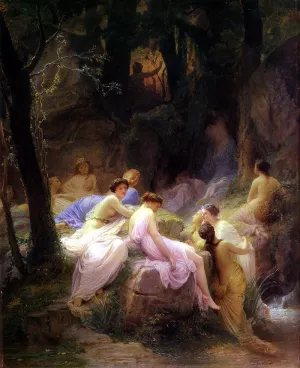 Nymphs Listening to the Songs of Orpheus by Charles Francois Jalabert Oil Painting