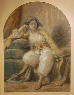 Oriental Woman by Charles Francois Jalabert Oil Painting