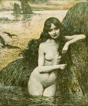 Sirene by Charles-Francois-Prosper Guerin Oil Painting